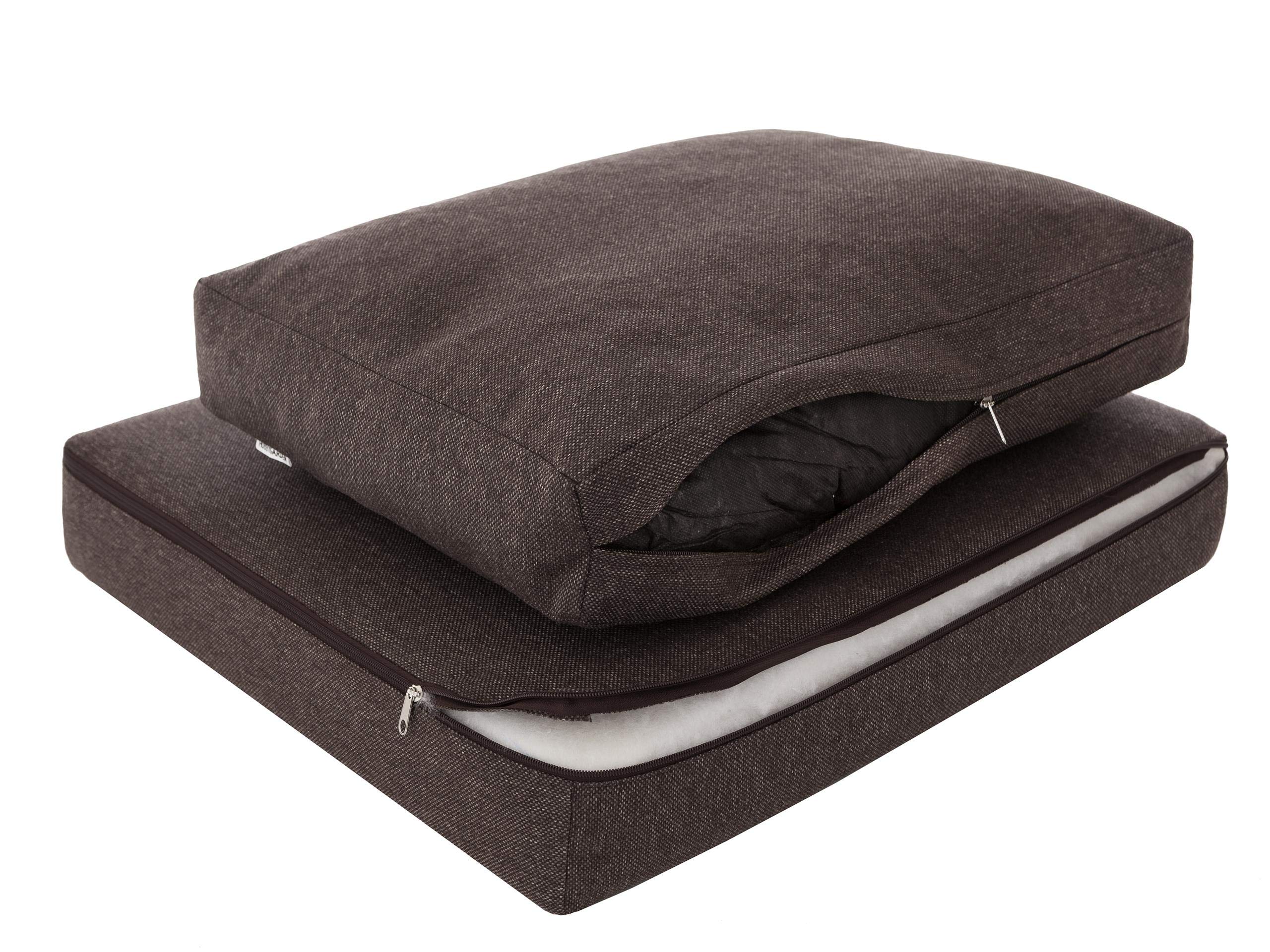 Coussin D'assise Et Dossier Pour Fauteuil Jardin Rotin - Taille 60x55cm, Housse Amovible