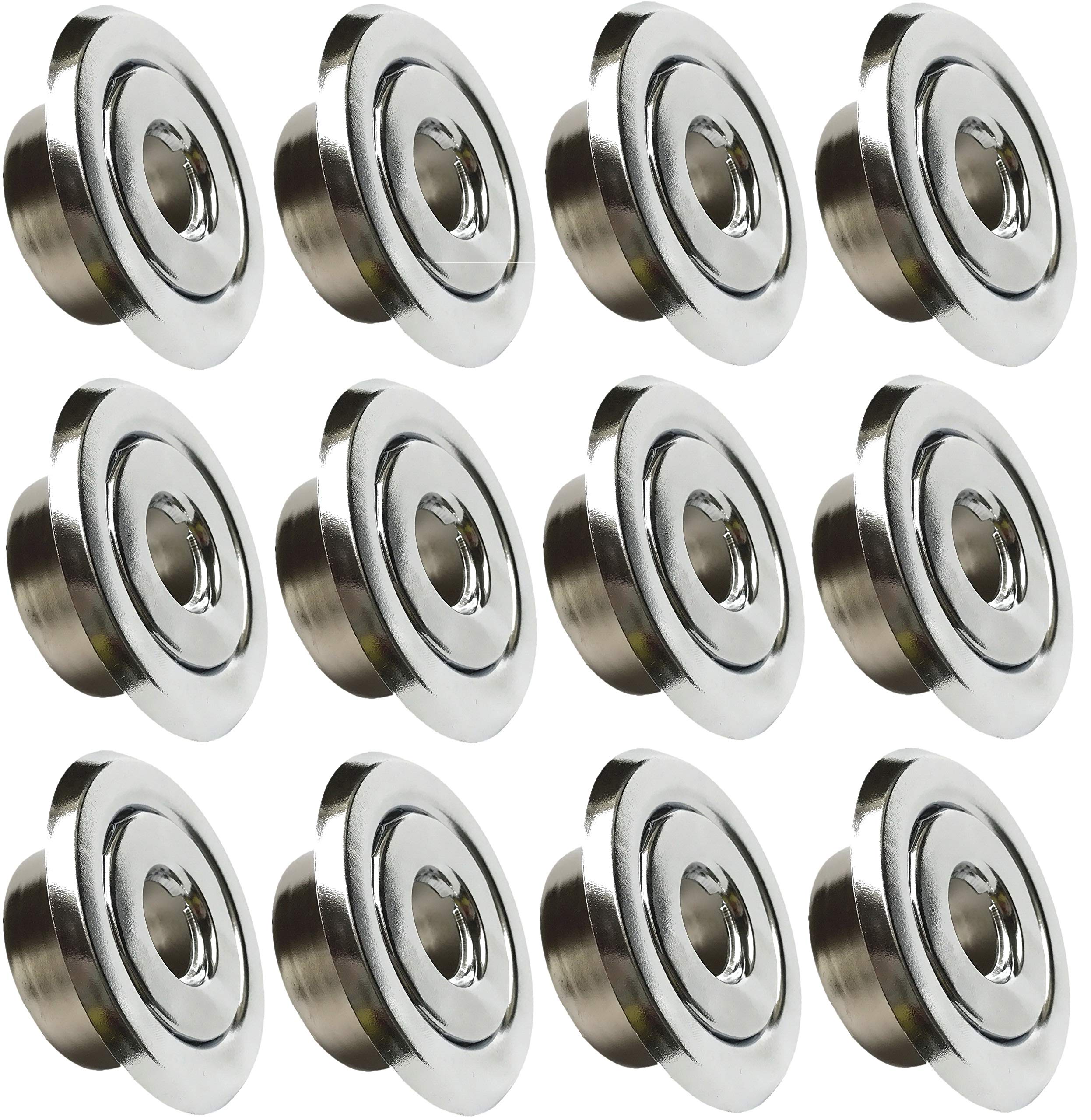 Happy Tree (12 Pack) 1/2" IPS Fire Sprinkler Head Semi-Recessed Escutcheon Plate 2 Piece Cover Ring Chrome
