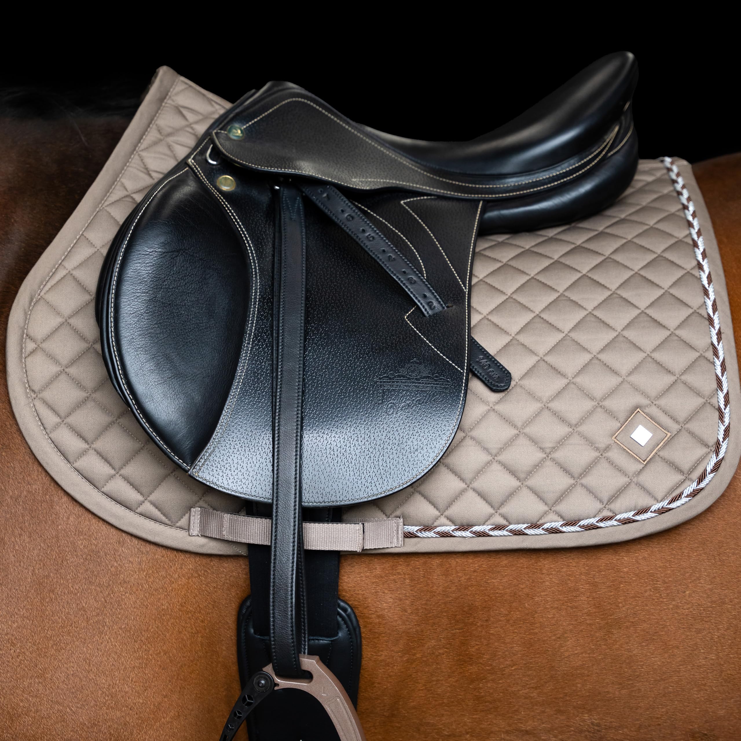 Imperial Riding Pasek do strzemion IRH Soft z rdzeniem nylonowym, skórzany pasek do strzemienia, czarny, 125 cm