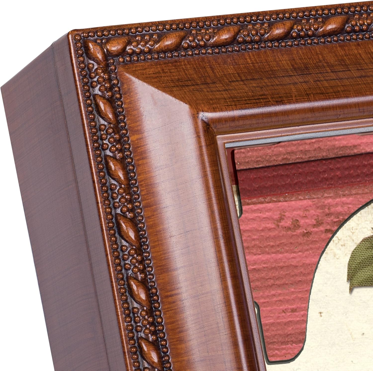 Cottage Garden Family Those Who Love and Nurture Woodgrain Rope Trim Jewelry Music Box Plays Wonderful World