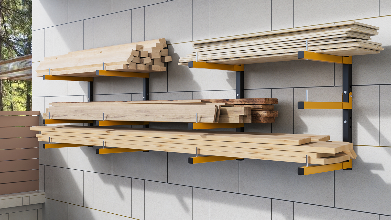 Amazon.com: Lumber Rack Wall Mount Storage Racks Folding Wood