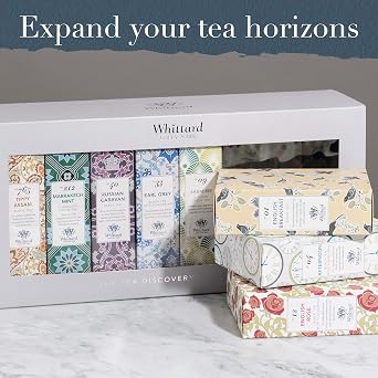 Whittard of Chelsea - The Tea Discovery Collection - Gift Box Includes 5 Black Teas 2 Green Tea & 1 Oolong Tea (8 Tea Boxes, 160 Teabags, 1 Set)