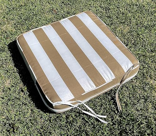 Miniatura 5 de BELLRINO Juego de 4 fundas de cojín decorativas para patio, impermeables, para exteriores, de 24 x 24 x 4 pulgadas, para silla, asiento, jardín,