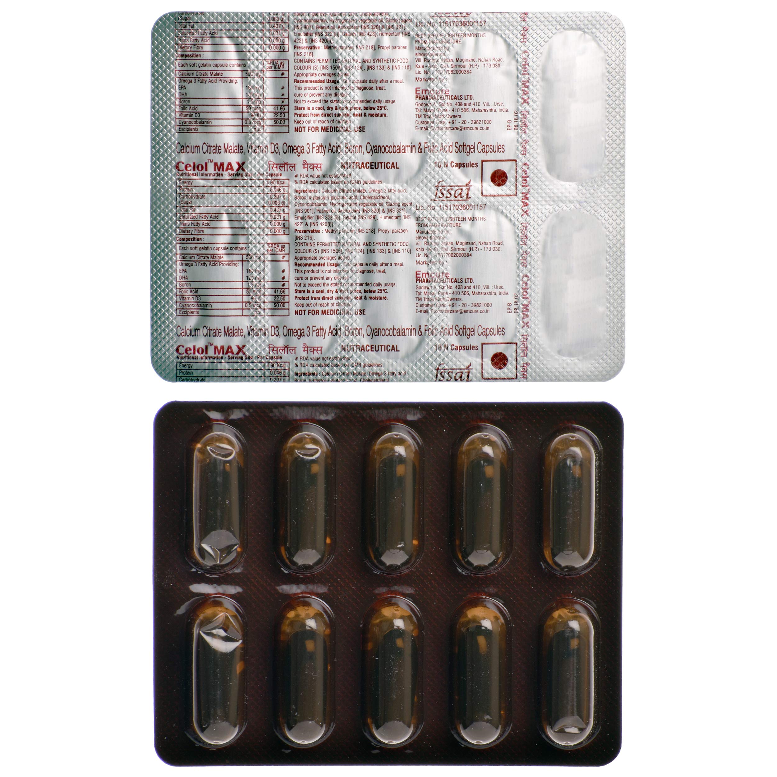 Celol Max - Strip of 10 Capsules