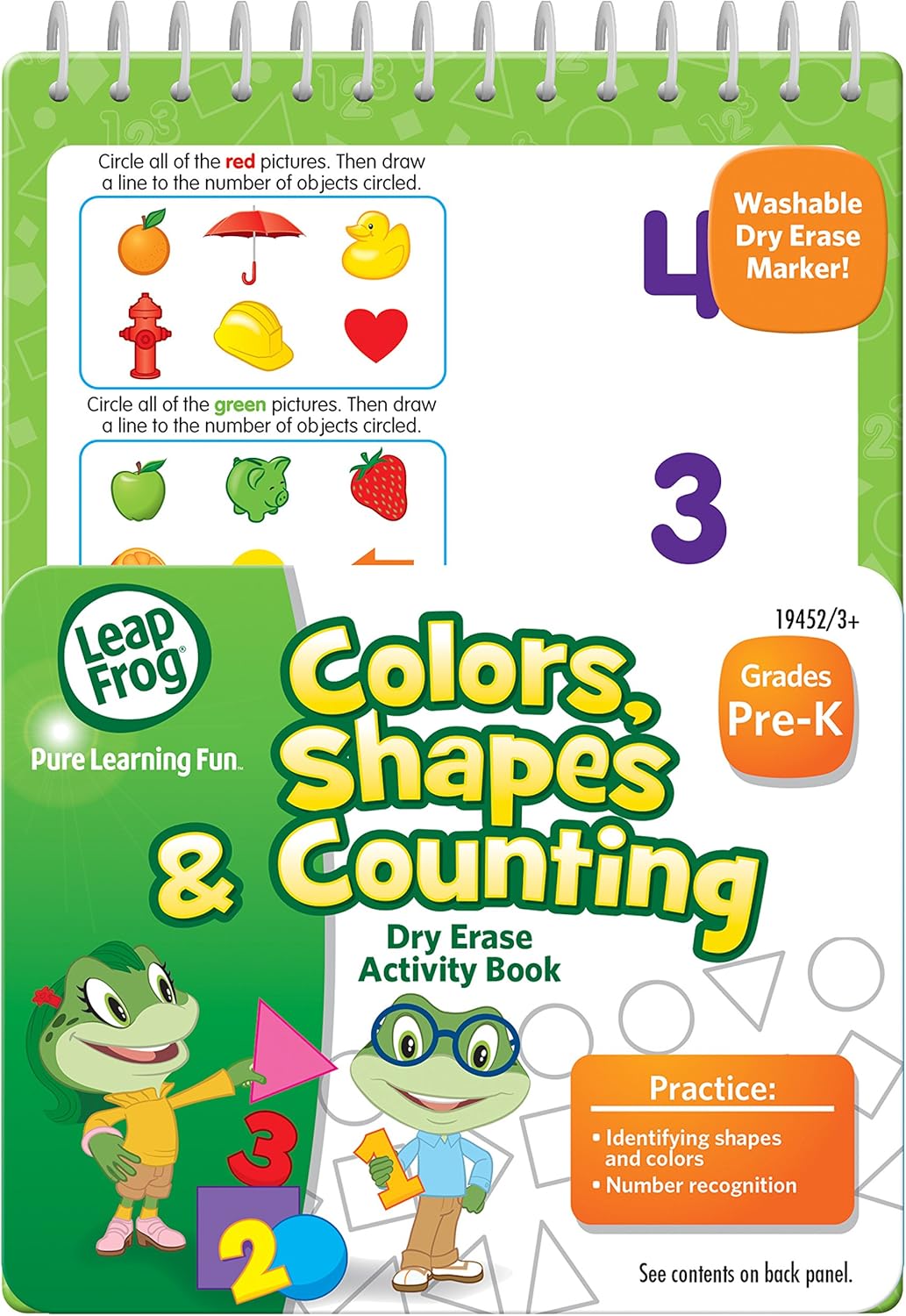Leapfrog Colors, Shapes and Counting Dry Erase Activity Book for PreK with