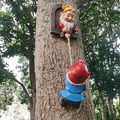 Miniatura 2 de Gojoquanzhou Estatua de gnomos de jardín de hadas de cuerda de escalar accesorios de decoración al aire libre esculturas especiales de jardín