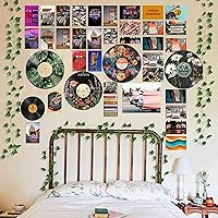 Vista 9 de HK Studio Hippie Decor, Posters for Room Aesthetic - Botanical Wall Art, Record Decor, 4pcs 12