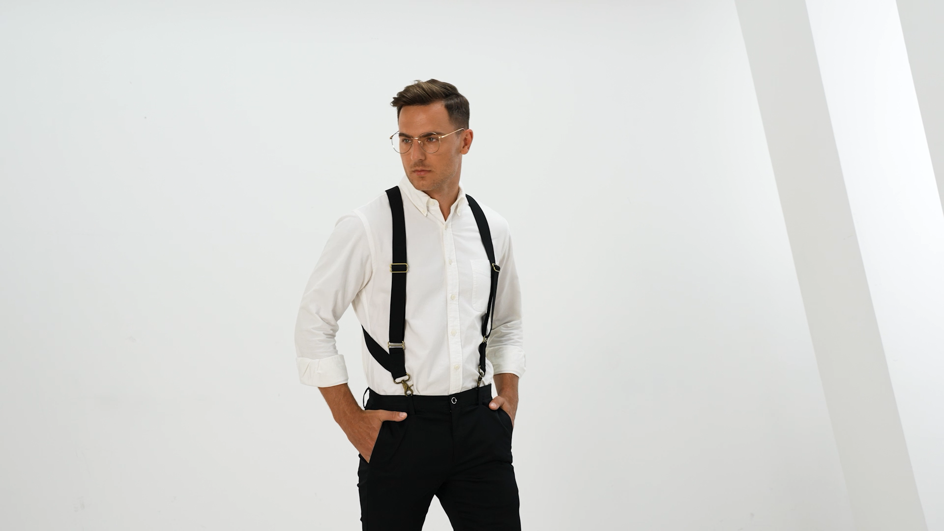 LazarsSpace Under Clothing Suspenders for Men X -Back with 2