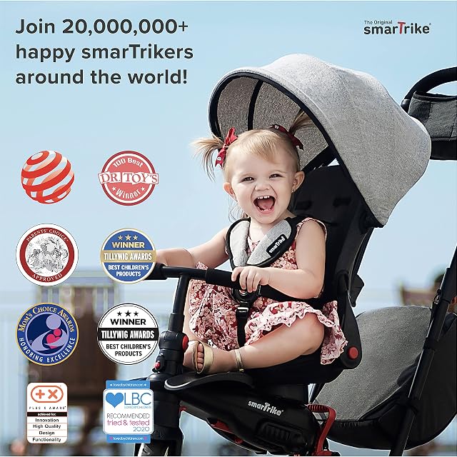 Foto 6 de 6 de Triciclo para bebé SmarTrike Breeze Plus para niños de uno a tres años - Triciclo Multietapa 4 en 1, Rojo