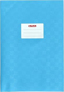Herlitz 5204011 – Funda para cuaderno A4, estructura de rafia, 25 unidades), color amarillo, color azul claro A4
