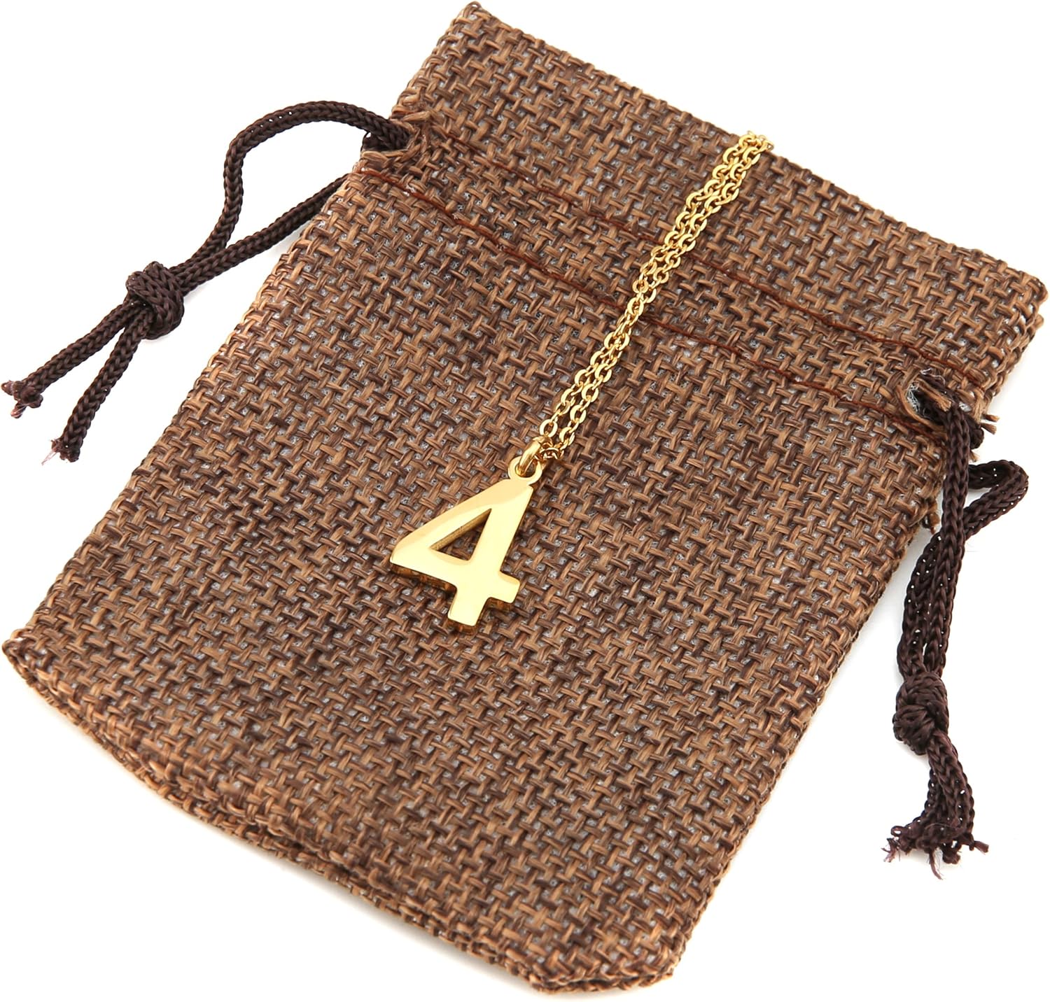 HZMAN Womens Stainless Steel Number 0-9 Charms Pendant Necklace 2 Colors Gold Silve - Image 7