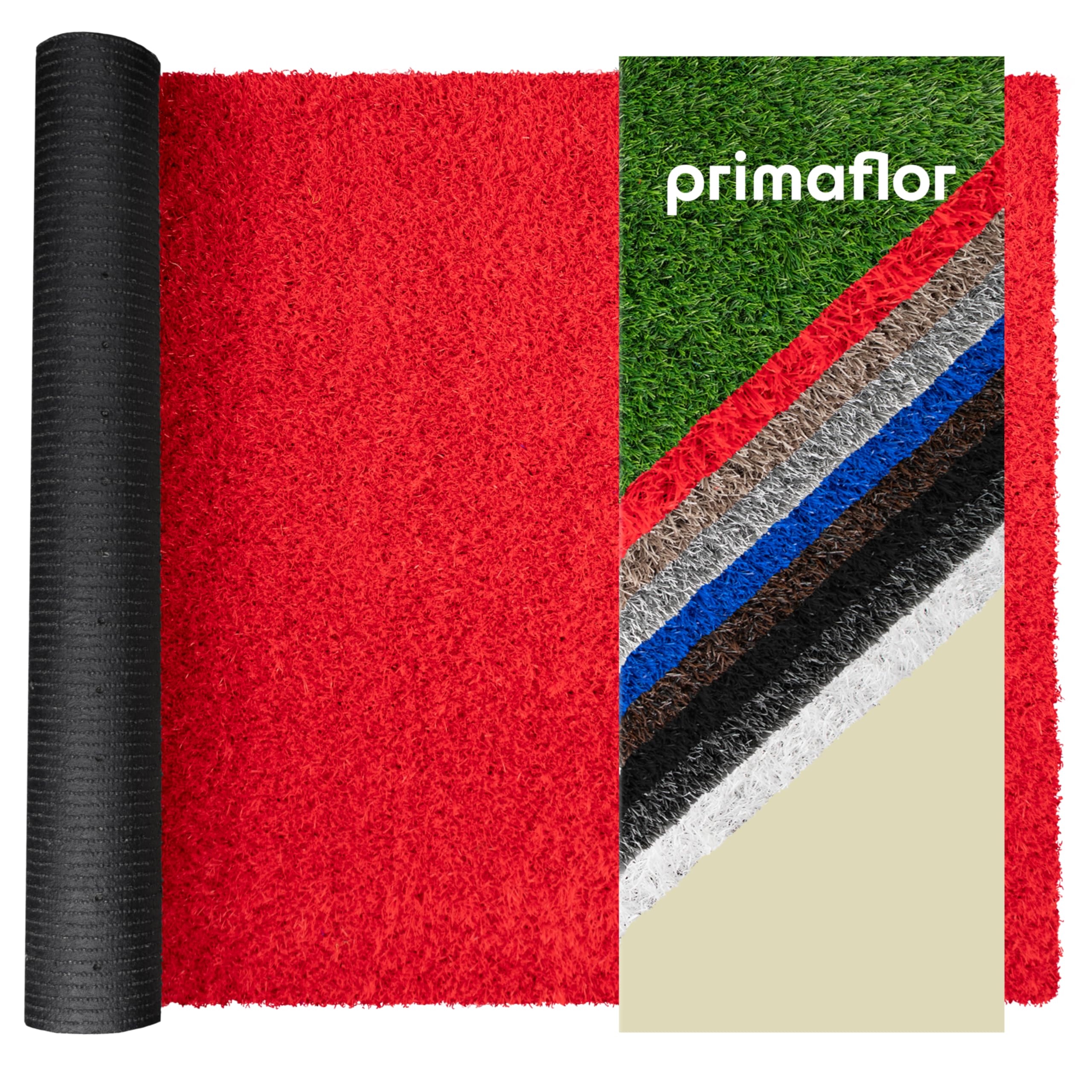 Primaflor Kunstrasen Expo B1 | 200x50 CM | Rot | 22 mm | B1 Kunstrasen für Messe und Event | wasserdurchlässig | UV-stabil | weiche Oberfläche | künstlicher Rasen als Messe-teppich-boden