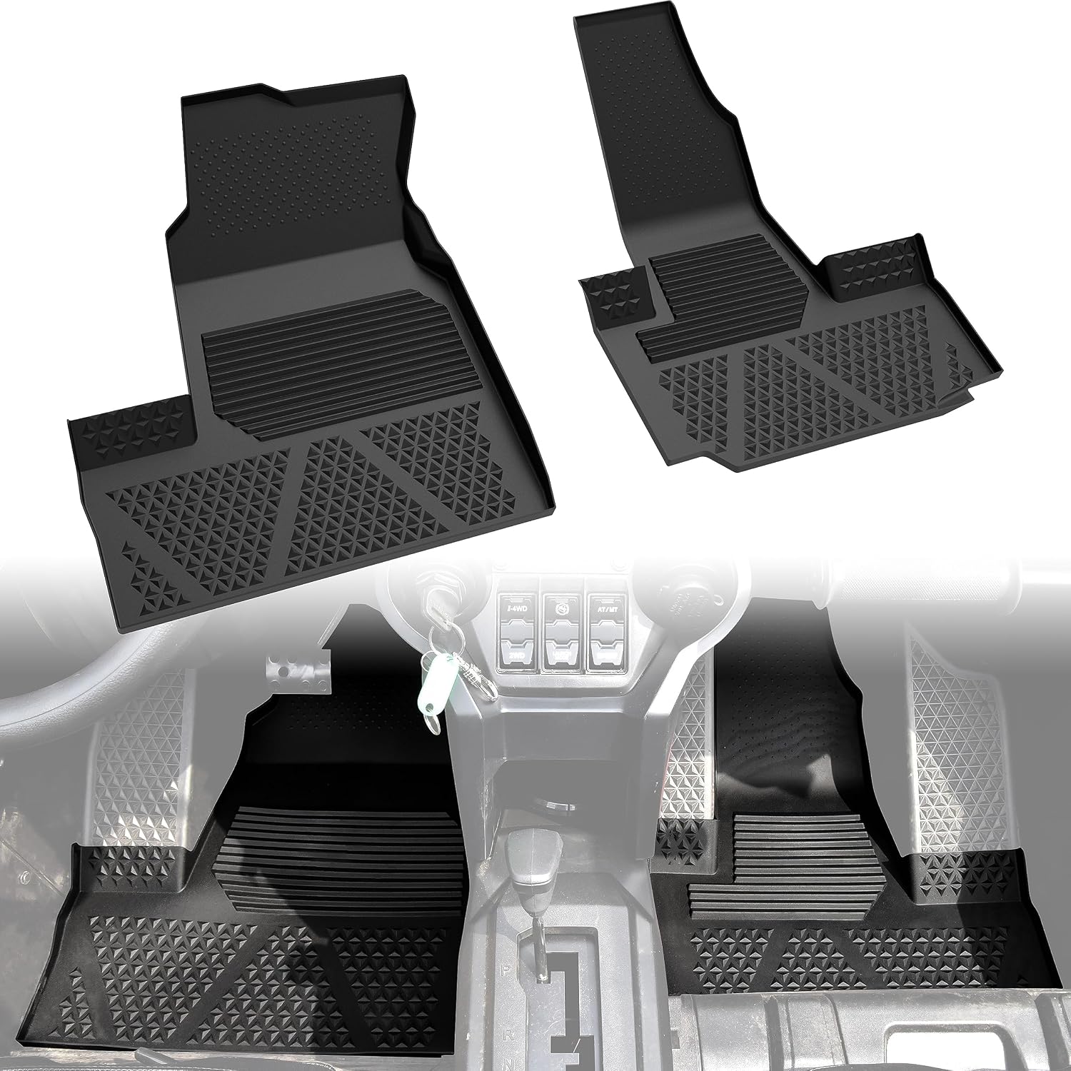 SAUTVS TPE Floor Mats for Honda Talon 1000 22-24, Front Row Floor Liners All Weather Protection Slush Mats for Honda Talon 1000R 1000X 1000X4 2022-2024 Accessories (2PCS)