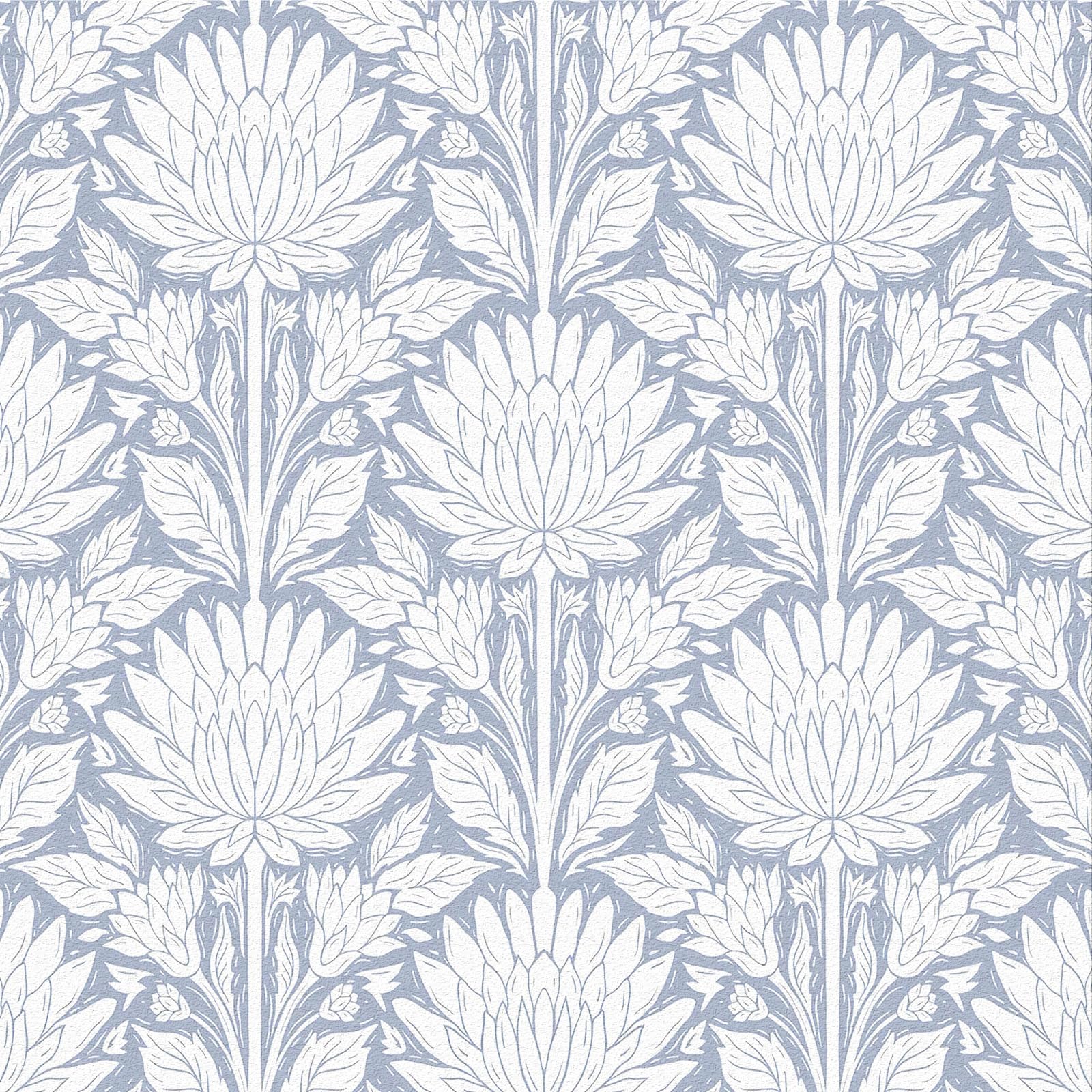 Douthfolle Blue Floral Wallpaper, 44 x 500 cm Self Adhesive Wallpaper Blue Floral Symmetrical Flower Pattern Boho Self Adhesive Furniture Wrap for Living Room,Bathroom,Drawer,Cabinets,Bedroom — image 1