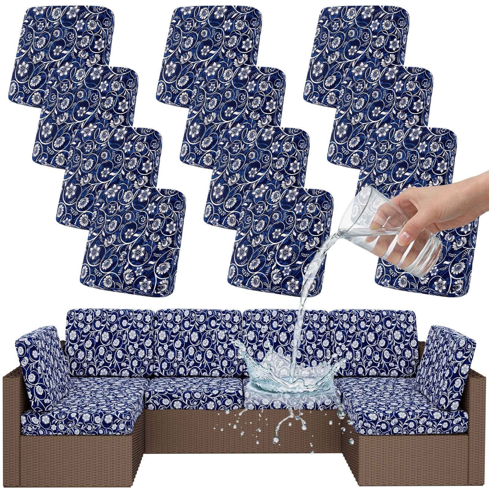 Smiry Waterproof Patio Cushion Covers, Stretch Outdoor Furniture Covers