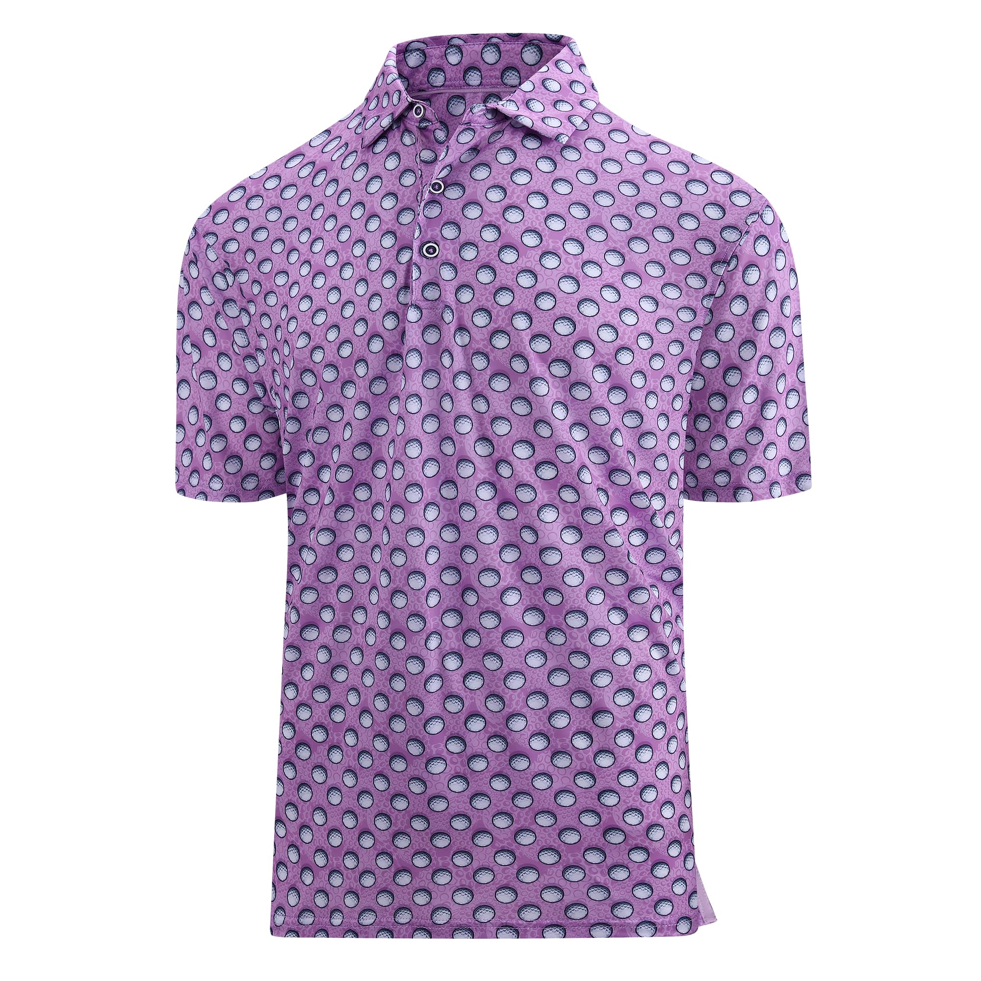 Damipow Golf Shirts for Men Dry Fit Short Sleeve Print Collared Polo Shirt