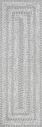 Miniatura 3 de nuLOOM Rowan - Alfombra de pasillo para interiores y exteriores, con textura trenzada, 2 pies 6 pulgadas x 8 pies, gris
