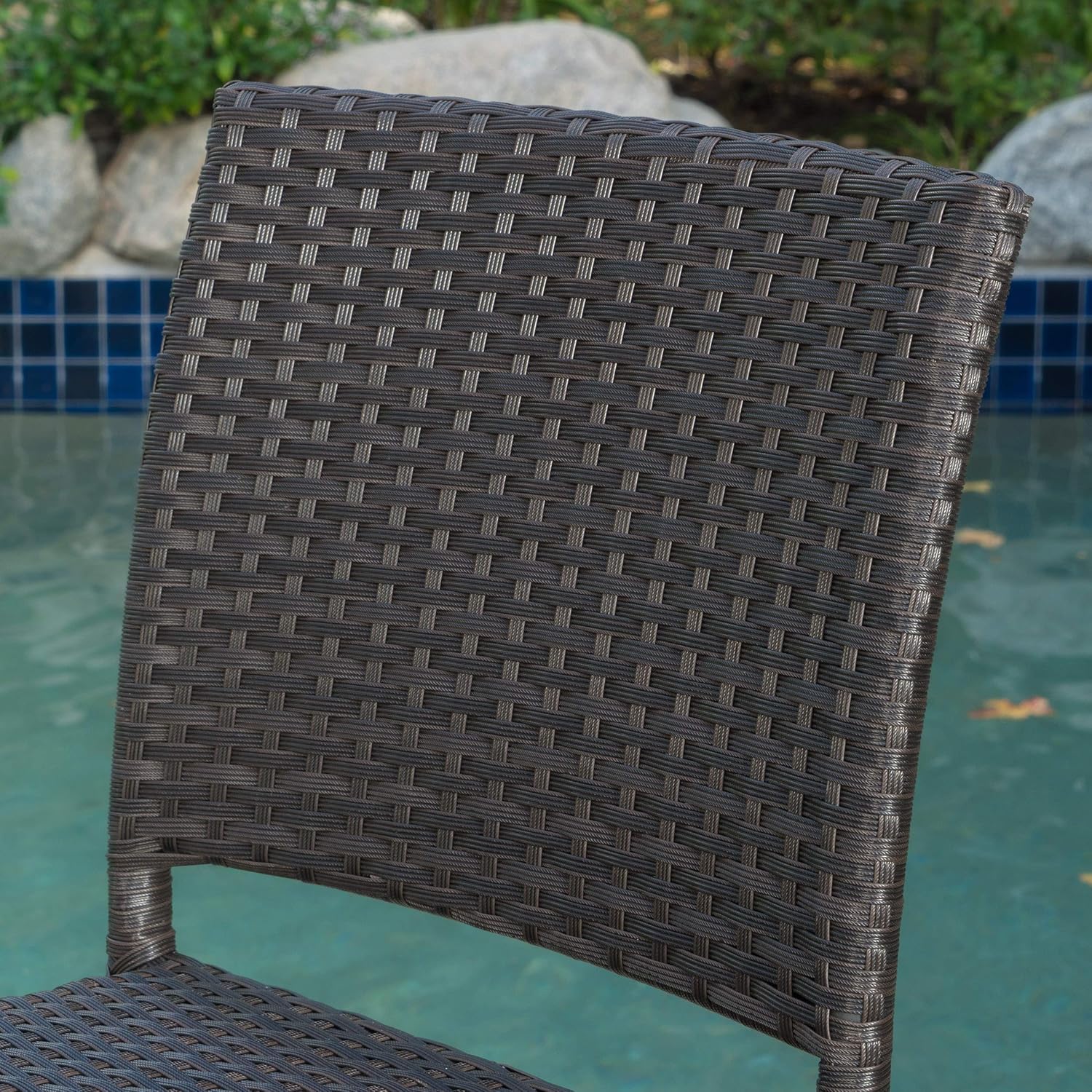 Sandy Point Patio Furniture ~ Wicker Outdoor Bar Stool (Set of 2)