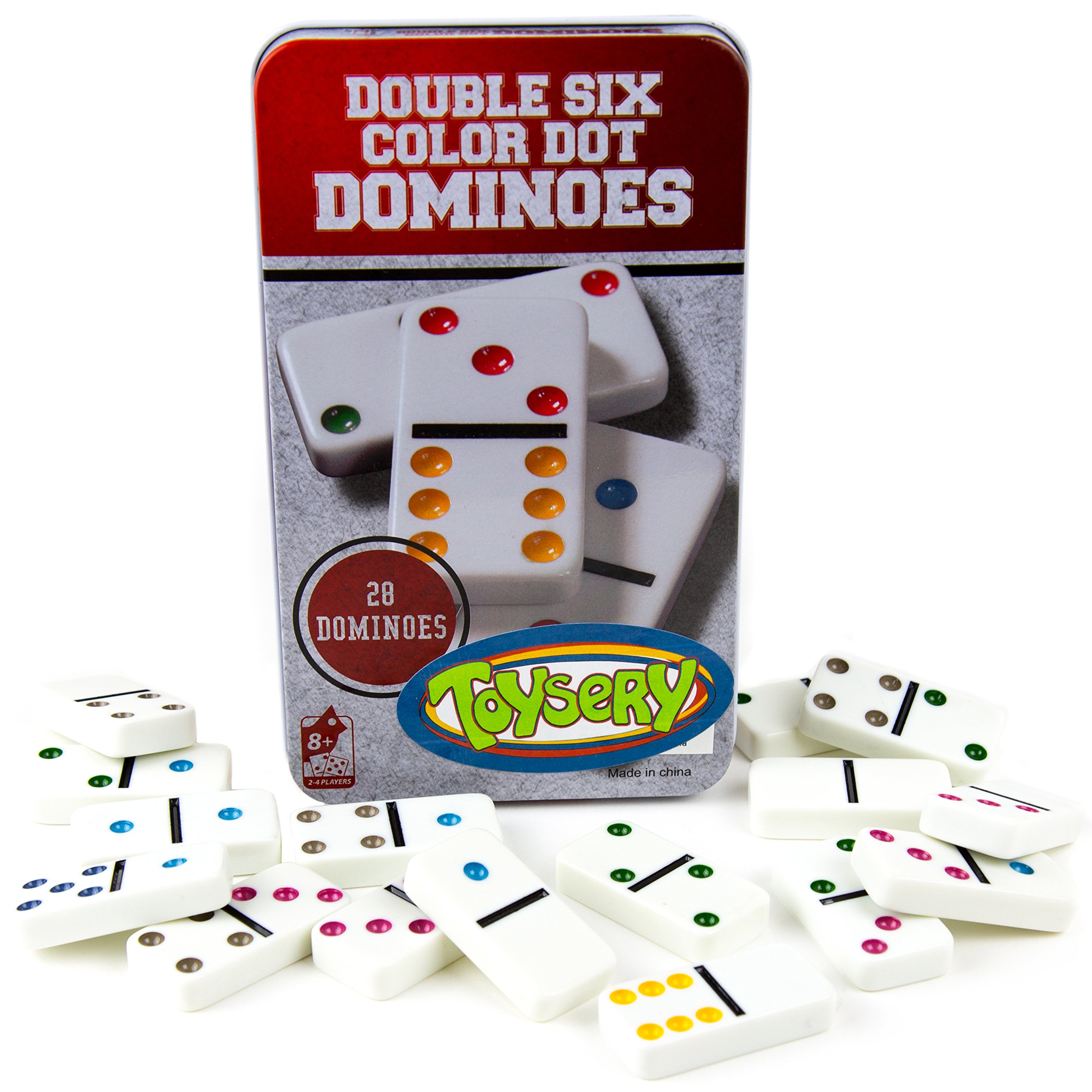 Toysery Double 6 Color Dot Dominoes 