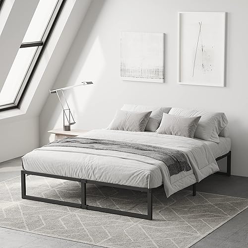 Miniatura 2 de Sealvvos Base de cama tamaño King de 18 pulgadas, no necesita somier, plataforma de metal resistente con soporte de listones de acero, sin ruido,