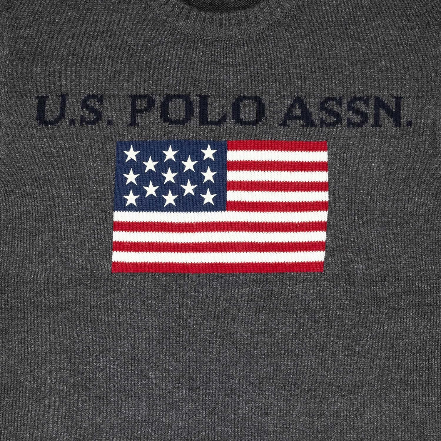 U.S. Polo Men's Flag Crew Neck Sweater Pullover