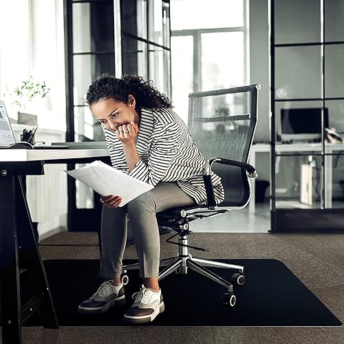 Advantagemat - Tapete rectangular de vinilo negro para silla, para alfombras, 48 x 60 pulgadas