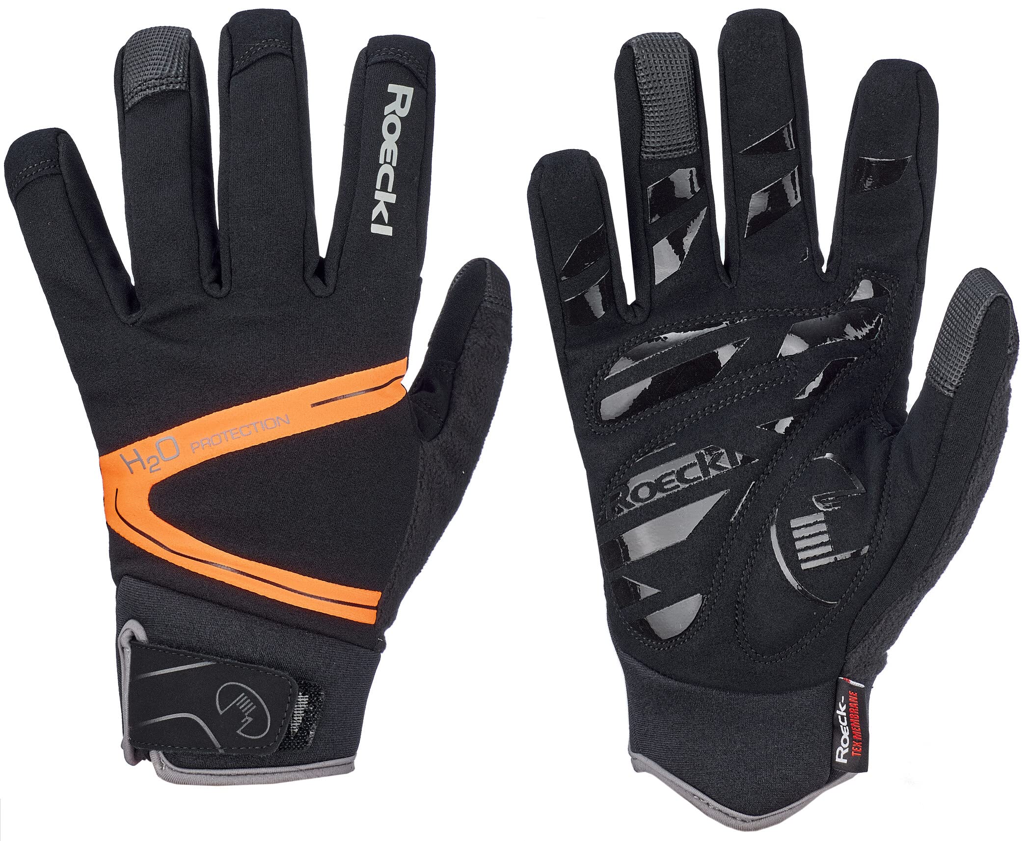 Roeckl Herren Handschuhe Rhone, schwarz/orange (003), 9.5, 3103-834 Fashion