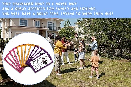 Miniatura 4 de MagicalParty Scavenger Treasure Hunt - Tarjetas de juego de otoño de Halloween con bruja y calabaza, 12 tarjetas con sobres coloridos