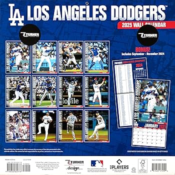 Amazon | ロサンゼルス・ドジャース 2025年 MLB公式 壁掛けカレンダー