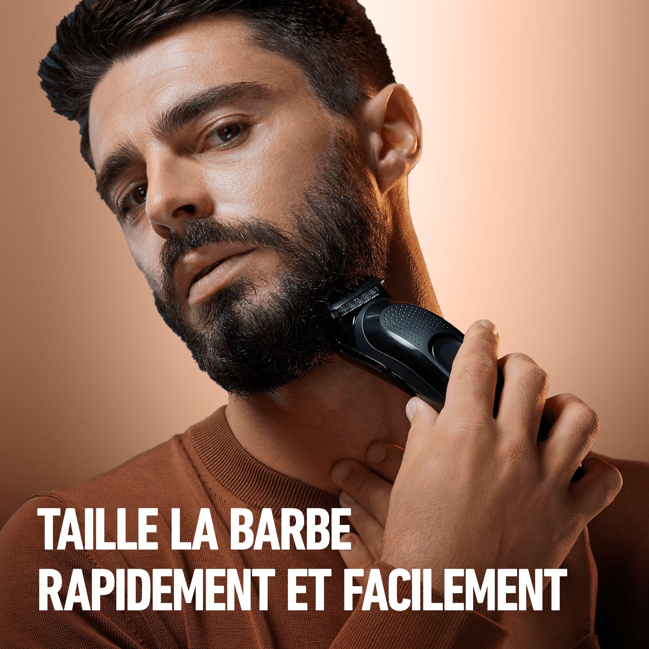 King C.Gillette Coffret cadeau style parfait pour homme pour un rasage de barbe rapide et facile, avec 1 tondeuse à barbe électrique et 4 différents sabots et un nettoyant 3 en 1 pour barbe