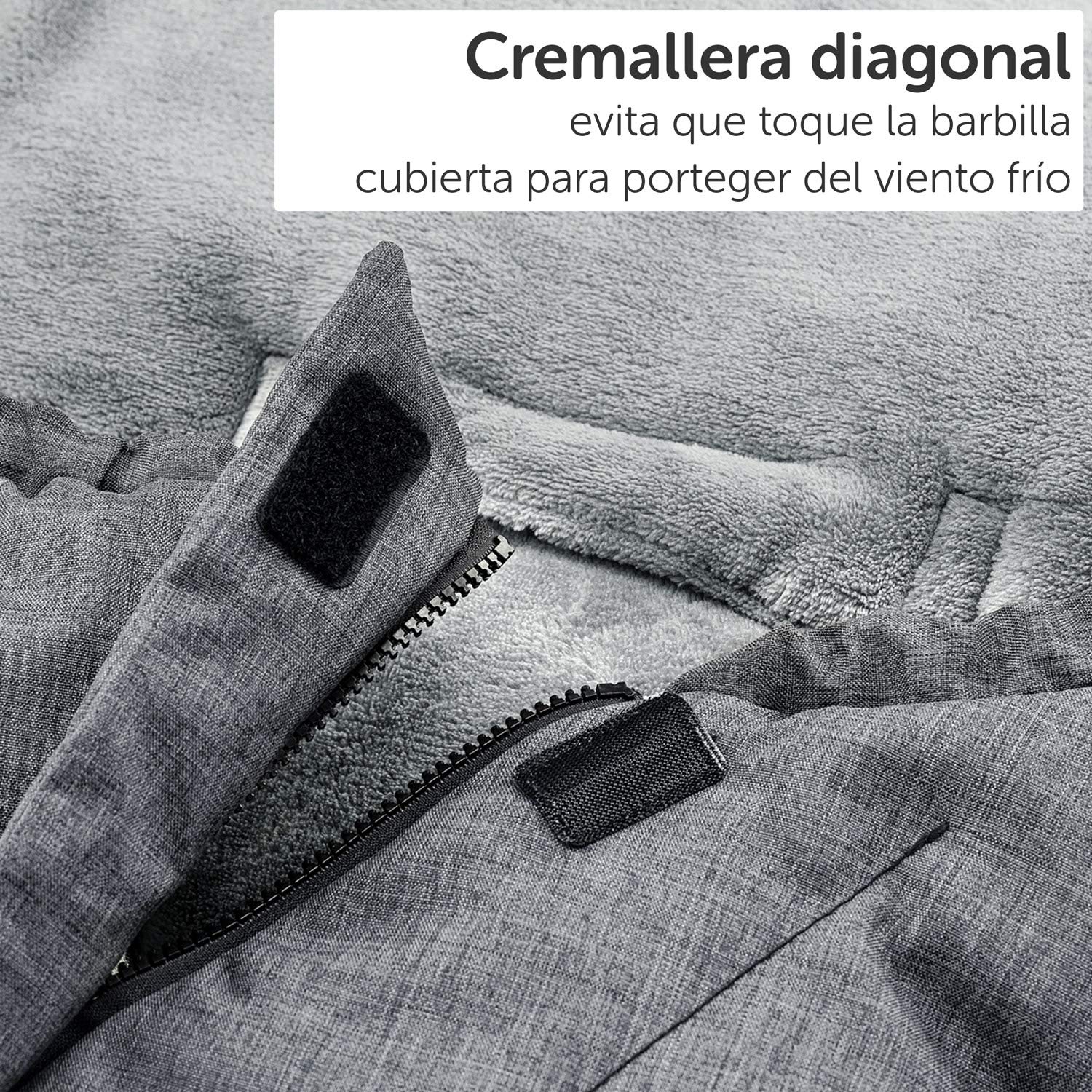 Zamboo Saco Grupo 0 Universal PRO Thinsulate 3M, Saco Capazo Bebe Invierno con Forro Polar Térmico, Arrullo Capazo Invierno Ajustable y Bolsa - Gris