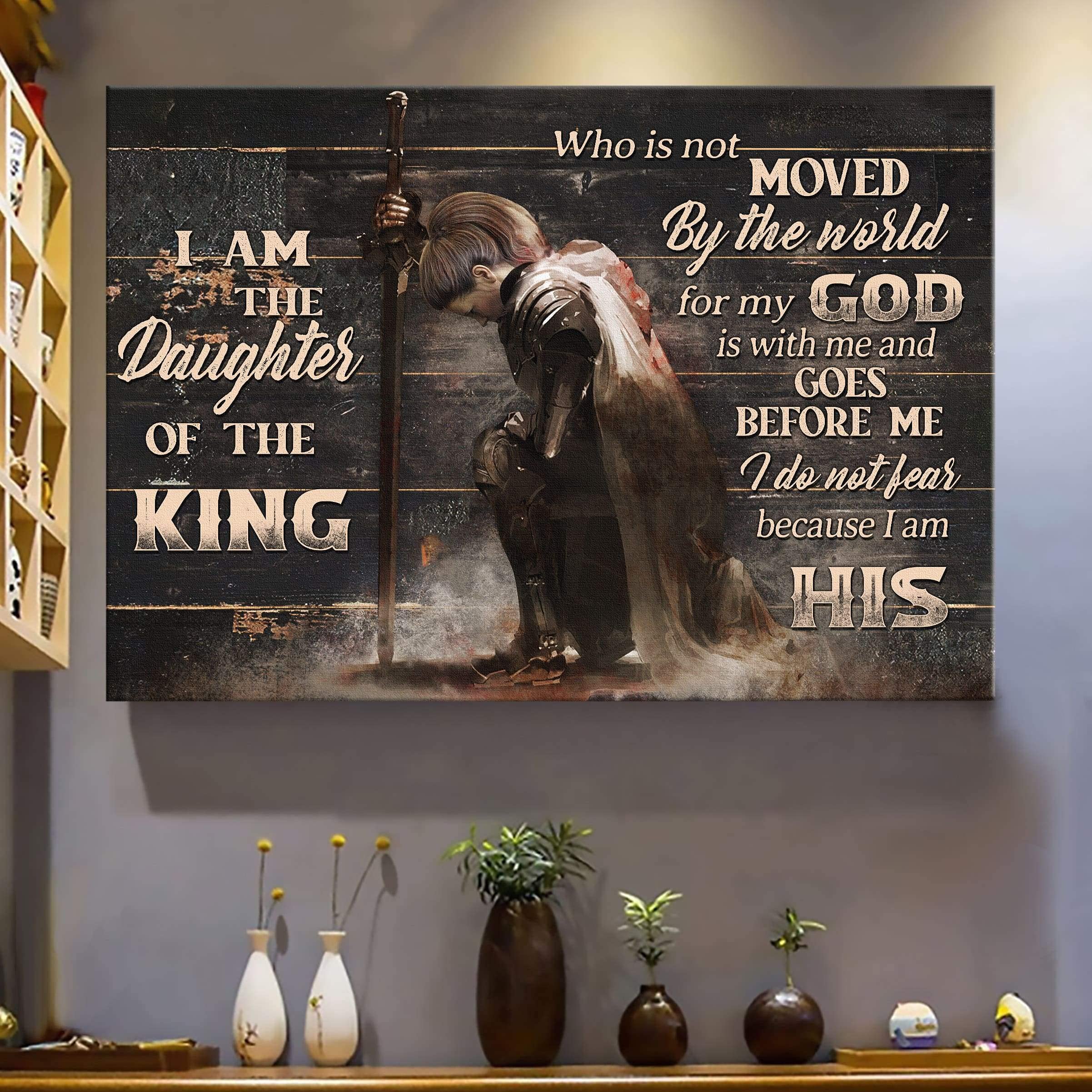 YAASIMOULE I am the daughter of the King, do not fear because I am his Jesus Landscape Canvas Print Wall Art