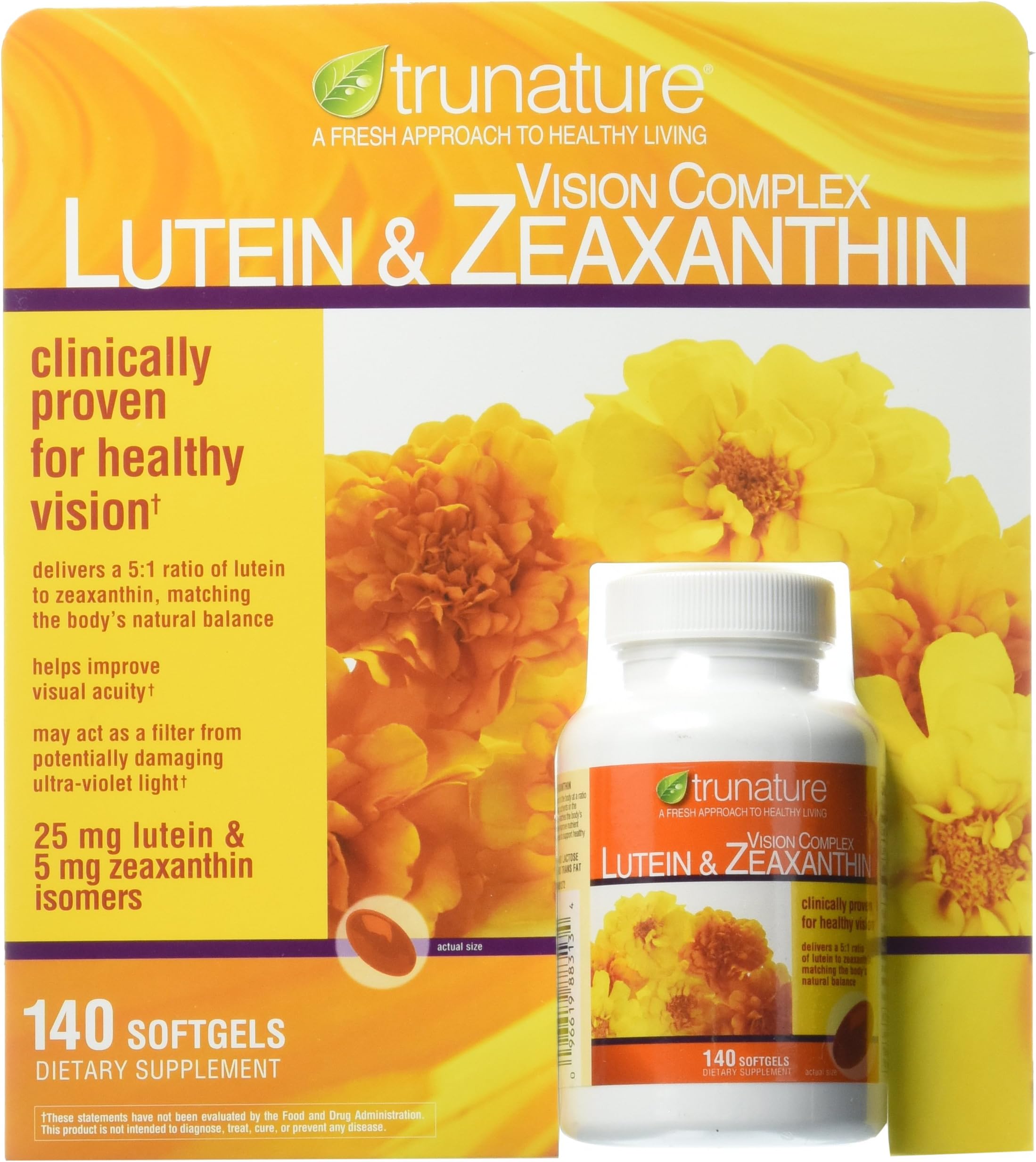 Vision 140 Softgels Complex Lutein and Zeaxanthin Supplement, 0.3 Ounce