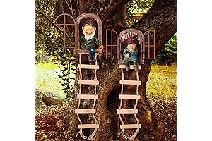 4 Pieces Out Elf Statue Gnome Tree Hugger Garden Decor