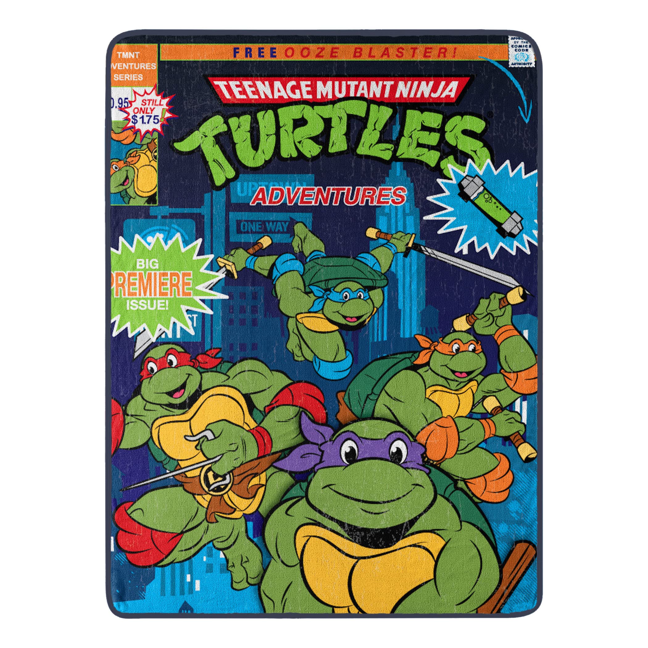 Couverture TMNT Micro Raschel Ooze Blaster 116x152 cm pour lit enfant