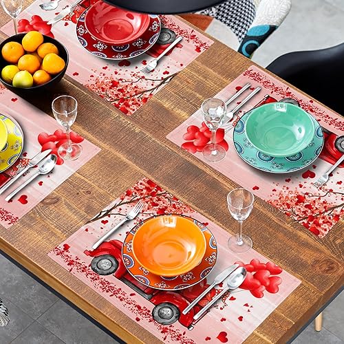 Miniatura 64 de Juego de 4 manteles individuales de arpillera con hojas de otoño, 12 x 18 pulgadas, calabazas de acuarela, Acción de Gracias, decoración de otoño