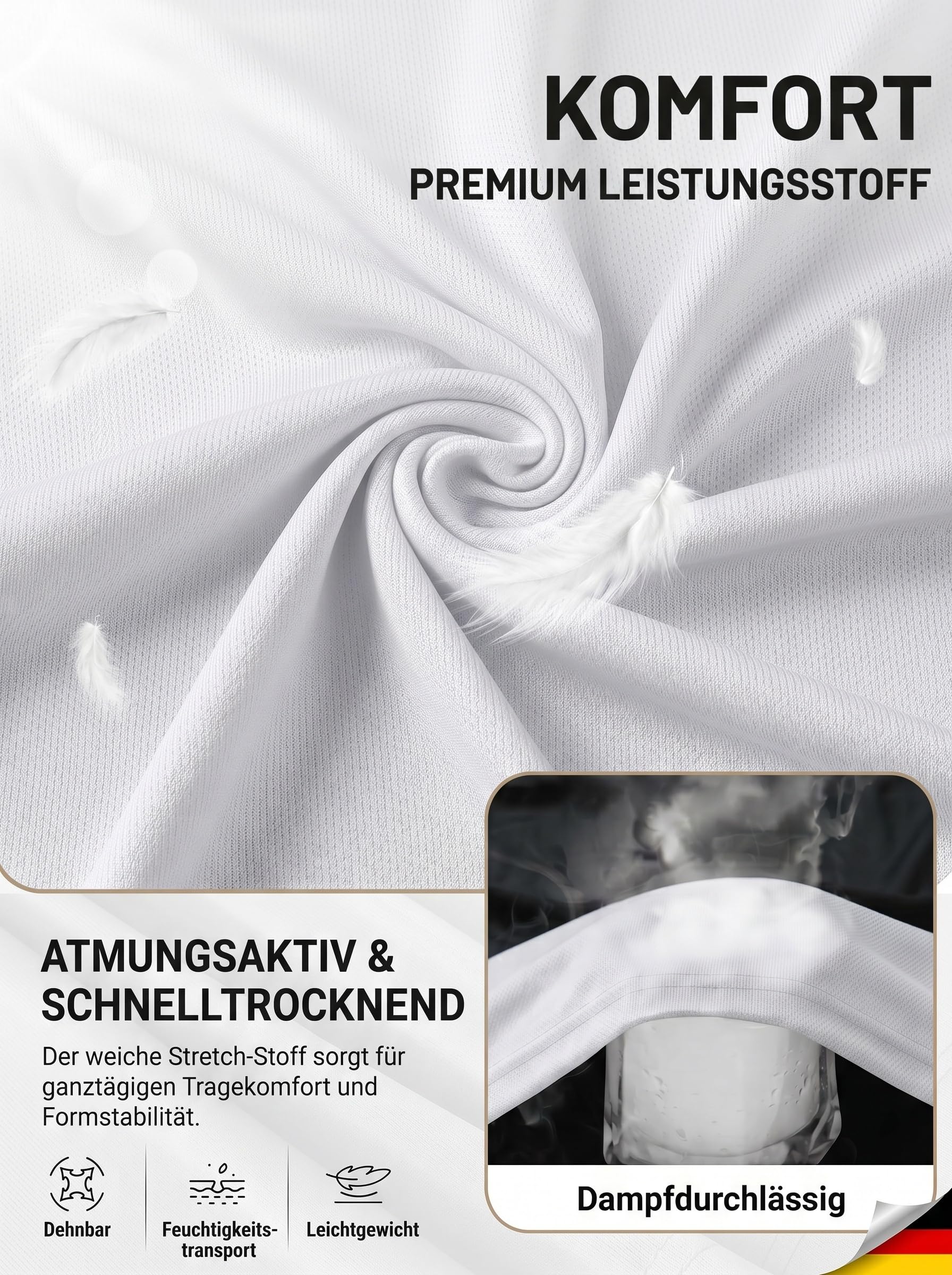 PINSPARK Poloshirt Herren Kurzarm Hemd Atmungsaktiv Golf Shirt Sommer Schnelltrocknend Sport Polohemd Männer Basic Polo Shirts Leicht Sportshirt Tennis Shirts