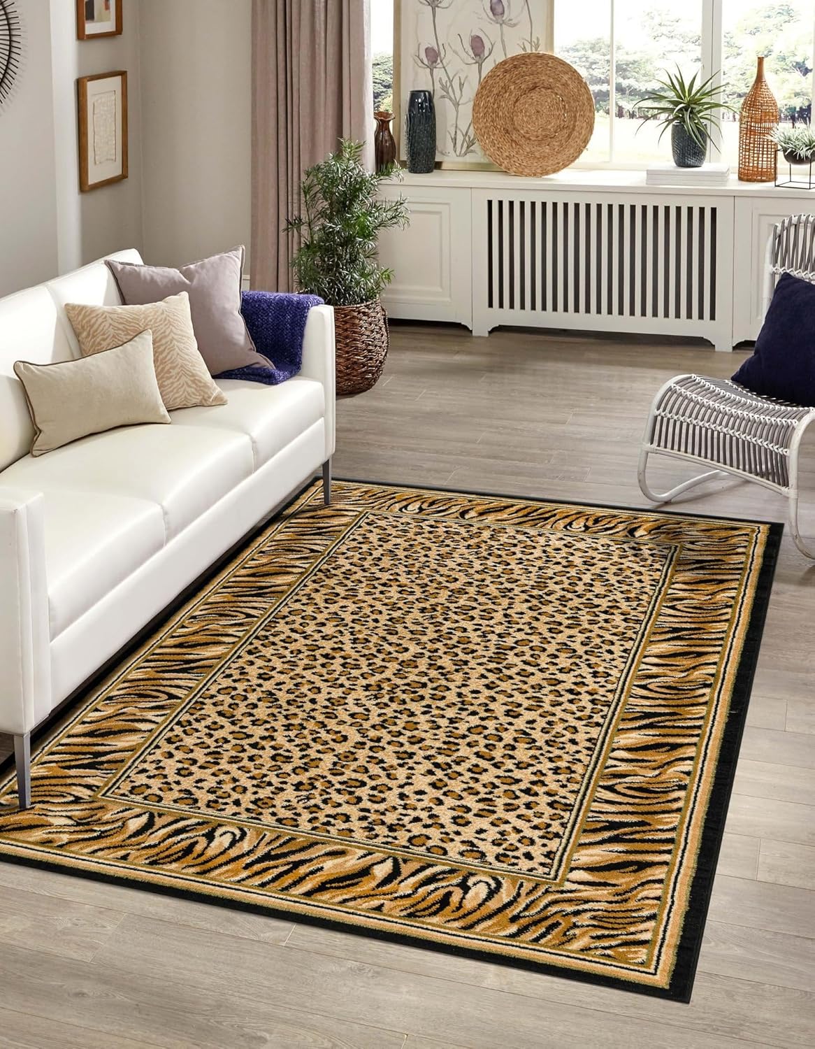 Unique Loom Wildlife Collection Area Rug - Cheetah (10' x 14' 1" Rectangle Light Brown/Black)