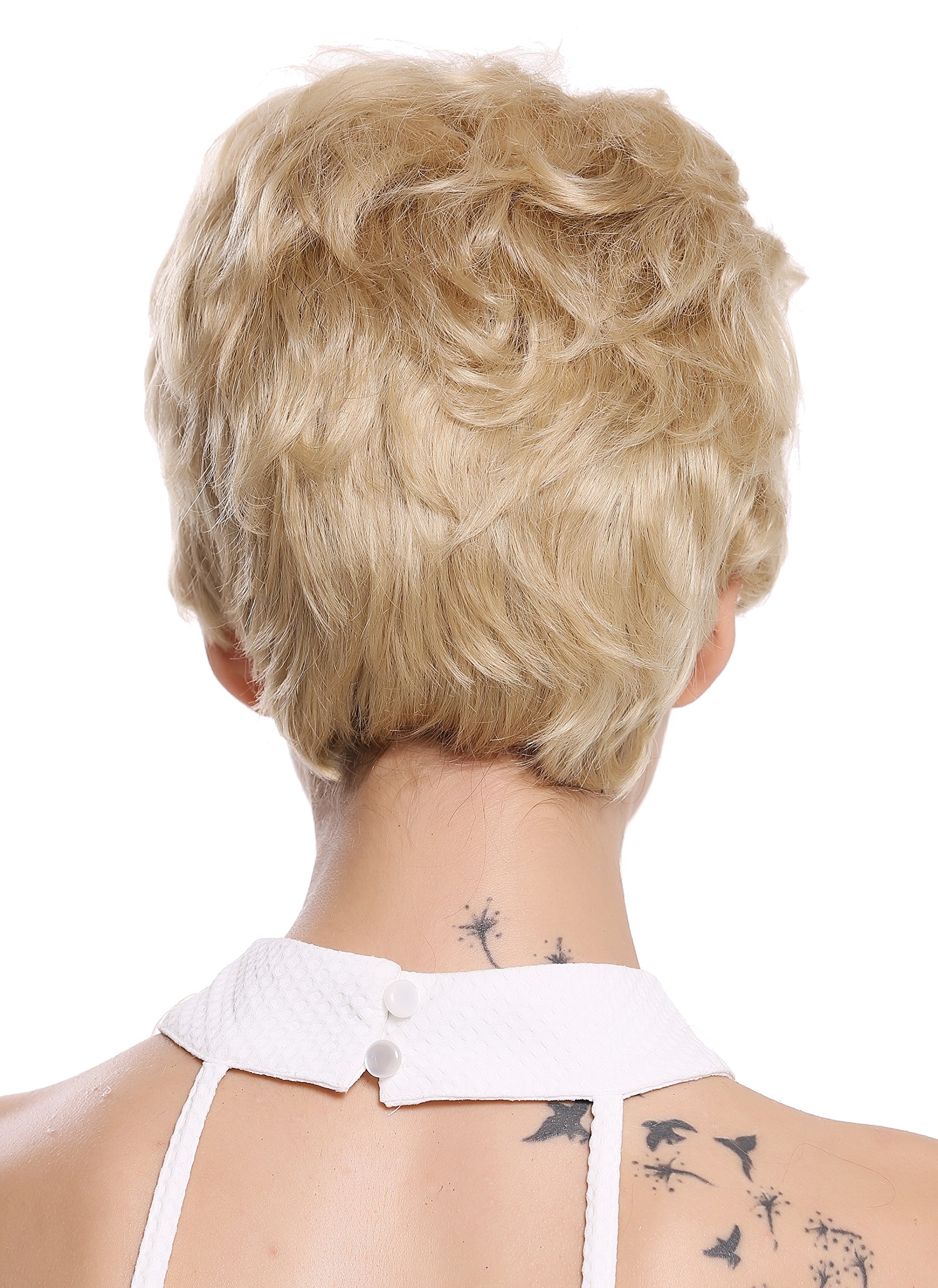 WIG ME UP - NG-HH-13-22 Parrucca Donna Uomo Capelli veri Corta Ondulata Alla moda Biondo