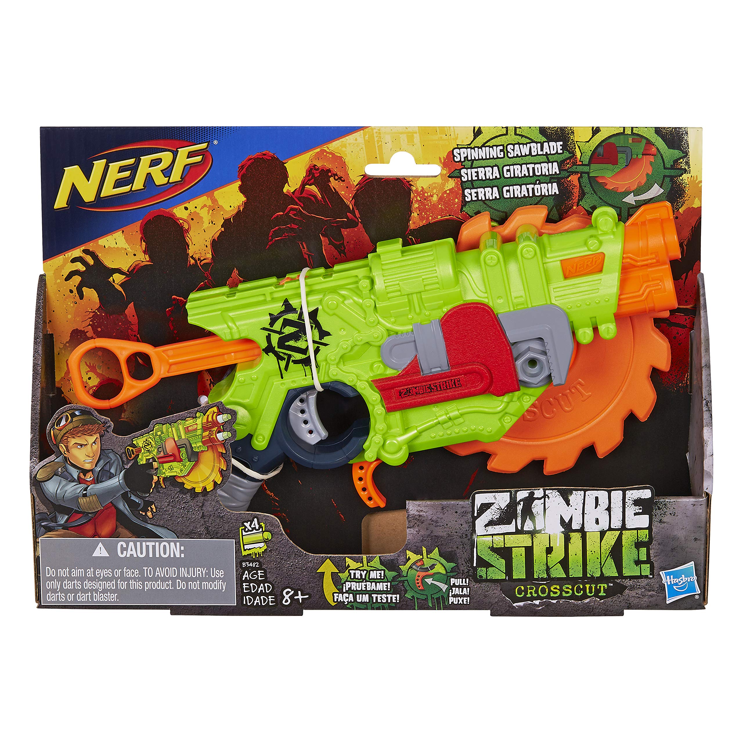 Lança Dardo Nerf Zombie Crosscut Nerf Verde/laranja : Amazon