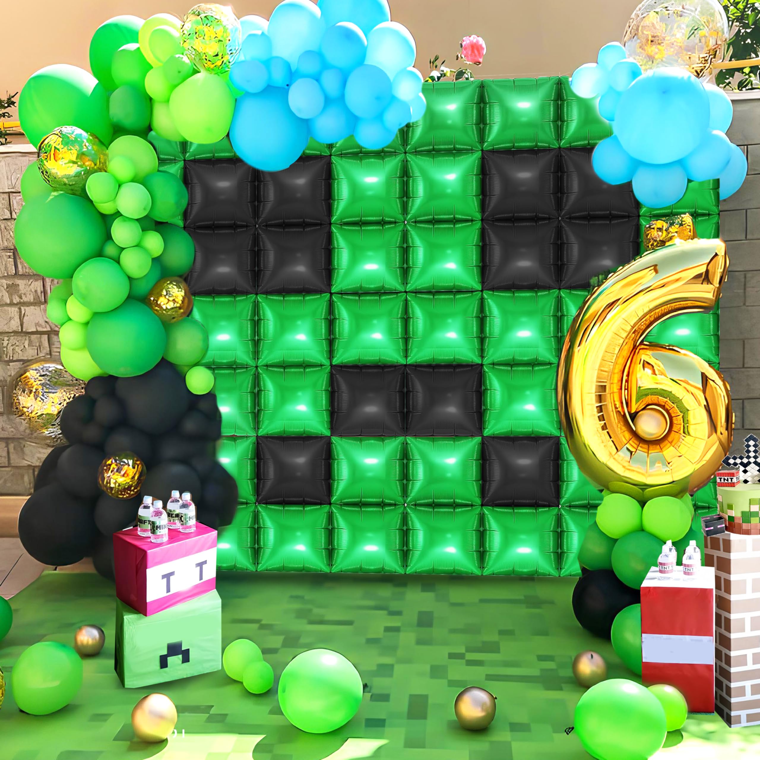 Amazon.com: HOMEZZO Pixel Party Square Balloon Wall Backdrop