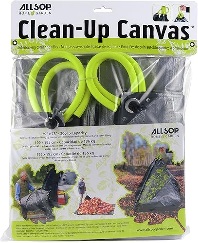 Miniatura 8 de Allsop Home & Garden 31586 Lona de limpieza súper resistente con asas entrelazadas de capacidad de 300 libras para residuos de jardín y patio