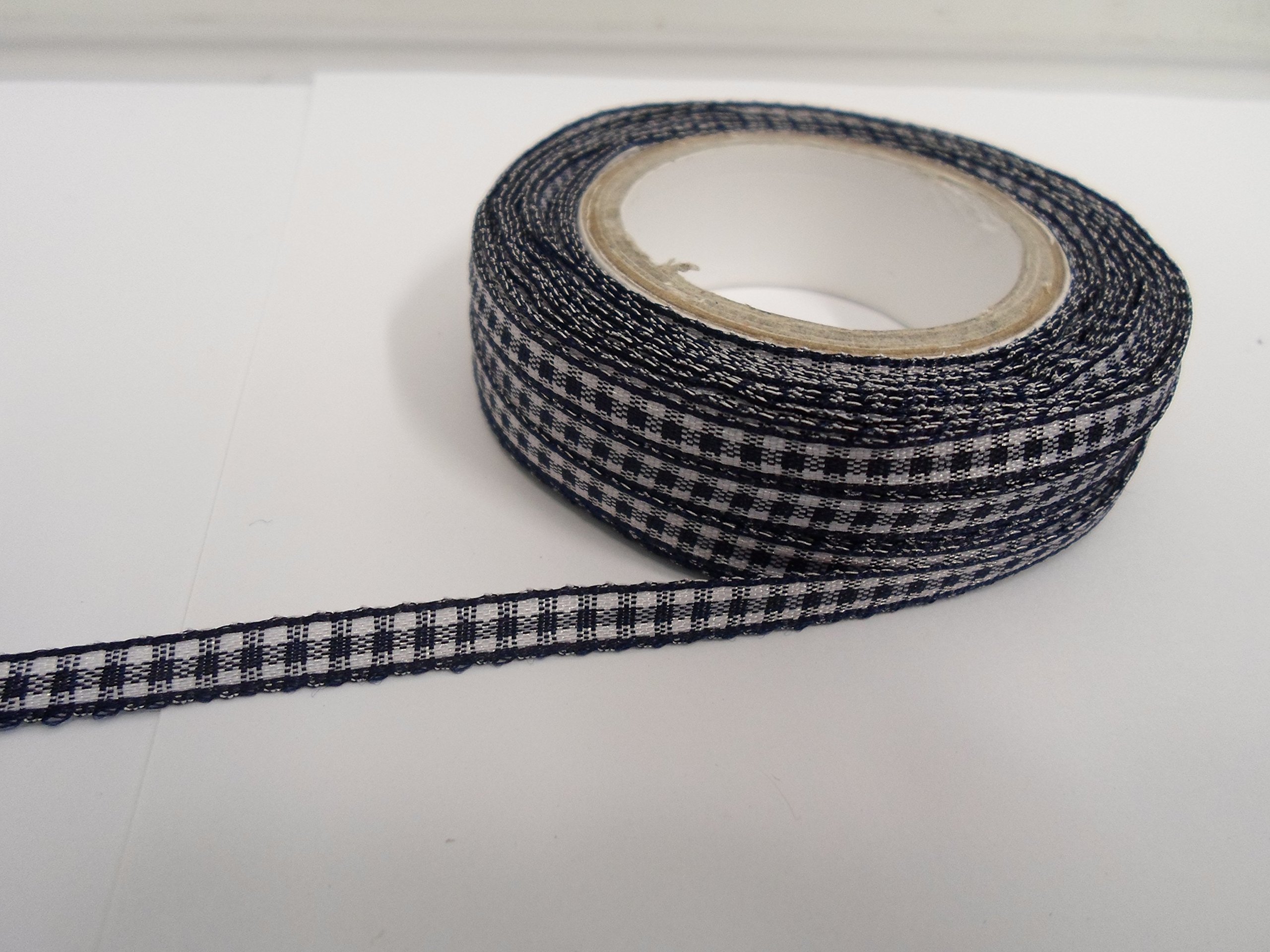 Beautiful Ribbon Navy 2 Metres (Cut From Reel) X 5Mm Gingham Ribbon Dark Blue Double Sided Check 5 Mm