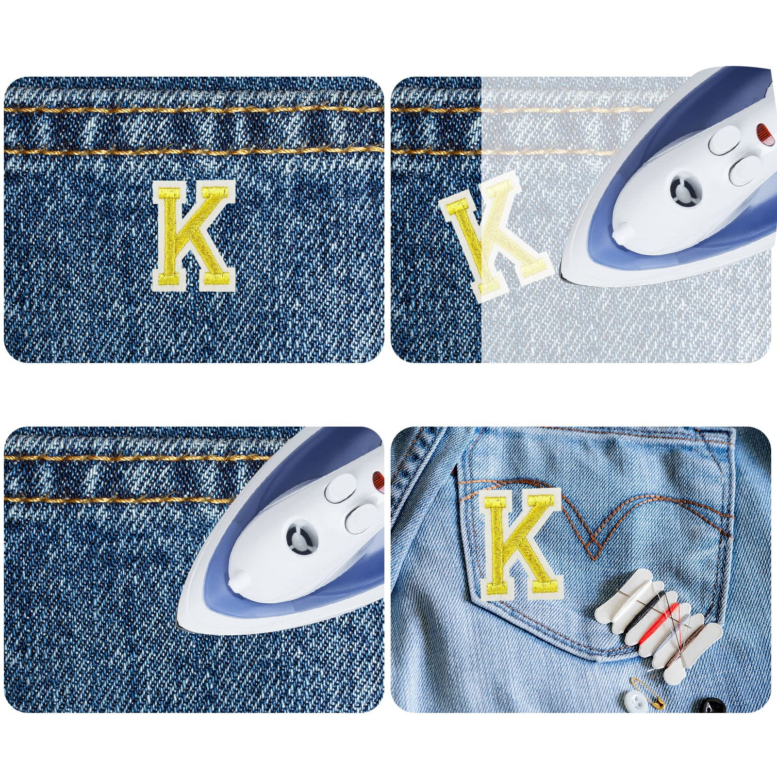 52 Pezzi Patch Lettere Termoadesive Dorate - Alfabeto A-Z Per Personalizzare Vestiti E Accessori - Foto 4