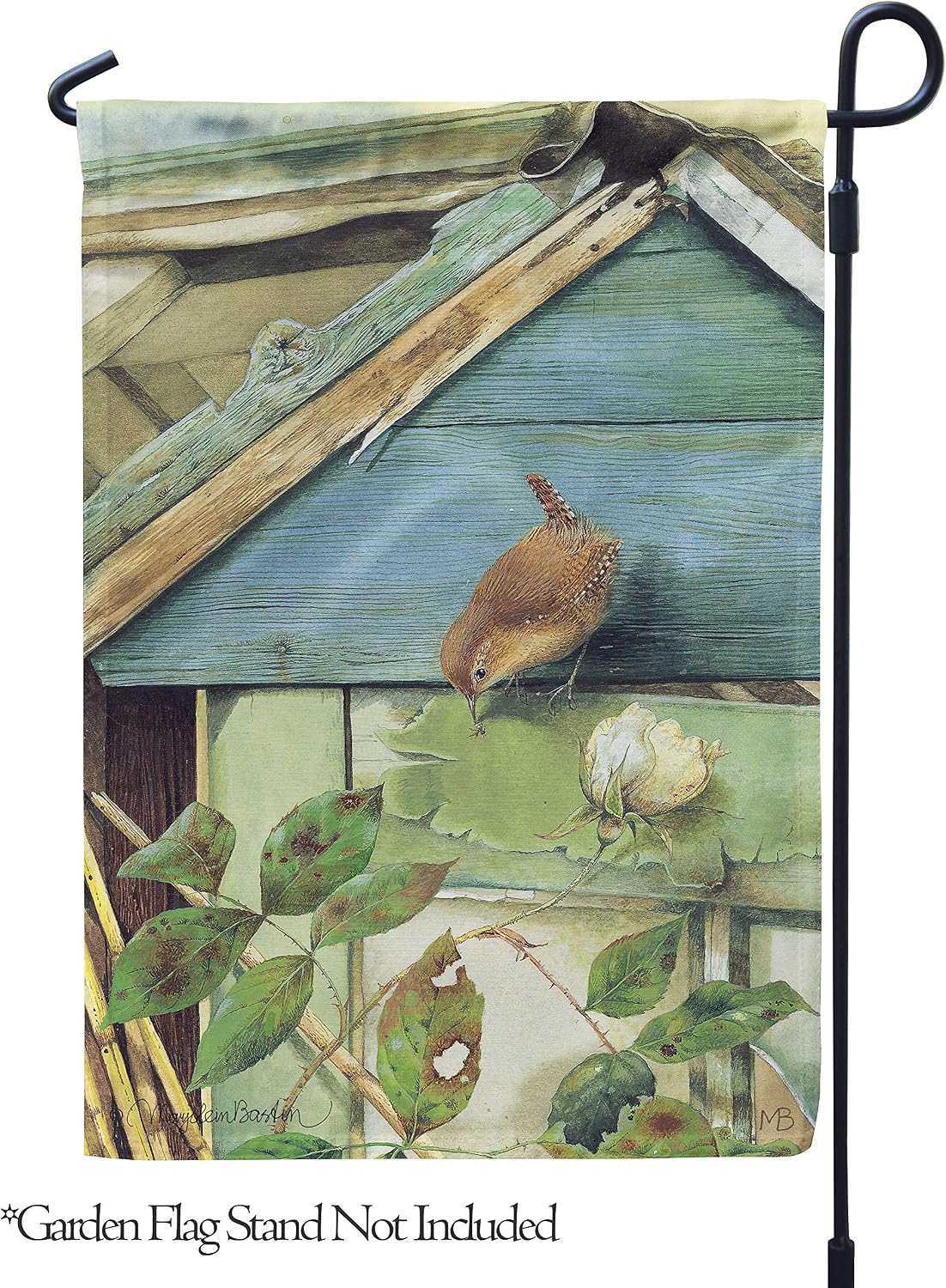 Flagology, Marjolein Bastin, Barn Birdsong – Garden Flag 12" x 18", Outdoor/Indoor, Exclusive Premium Fabric, Spring