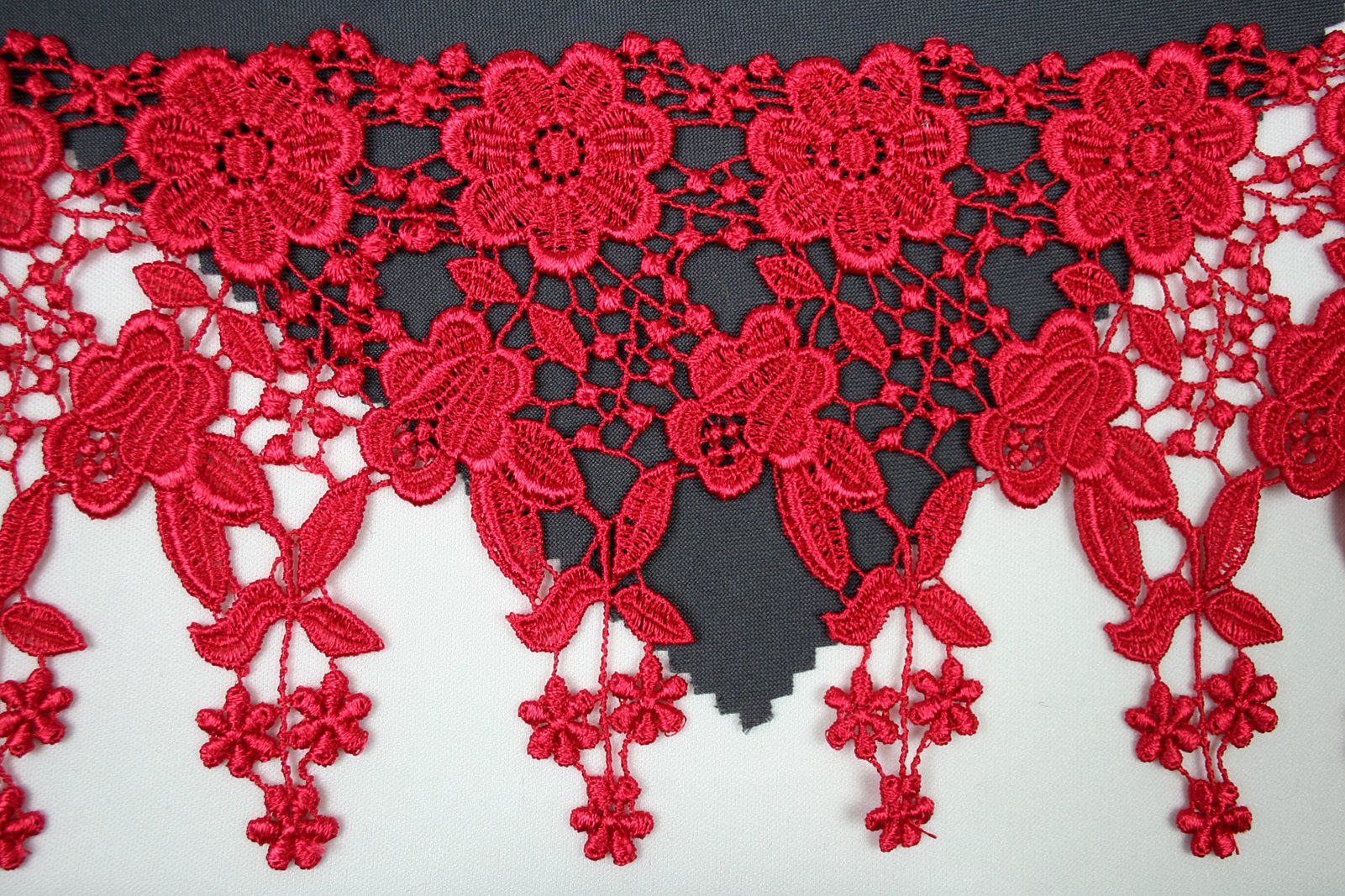 Altotux 4.5 12 Color Dangling Embroidered Floral Venice Lace Trim Guipure by Yd (Red) by Altotux