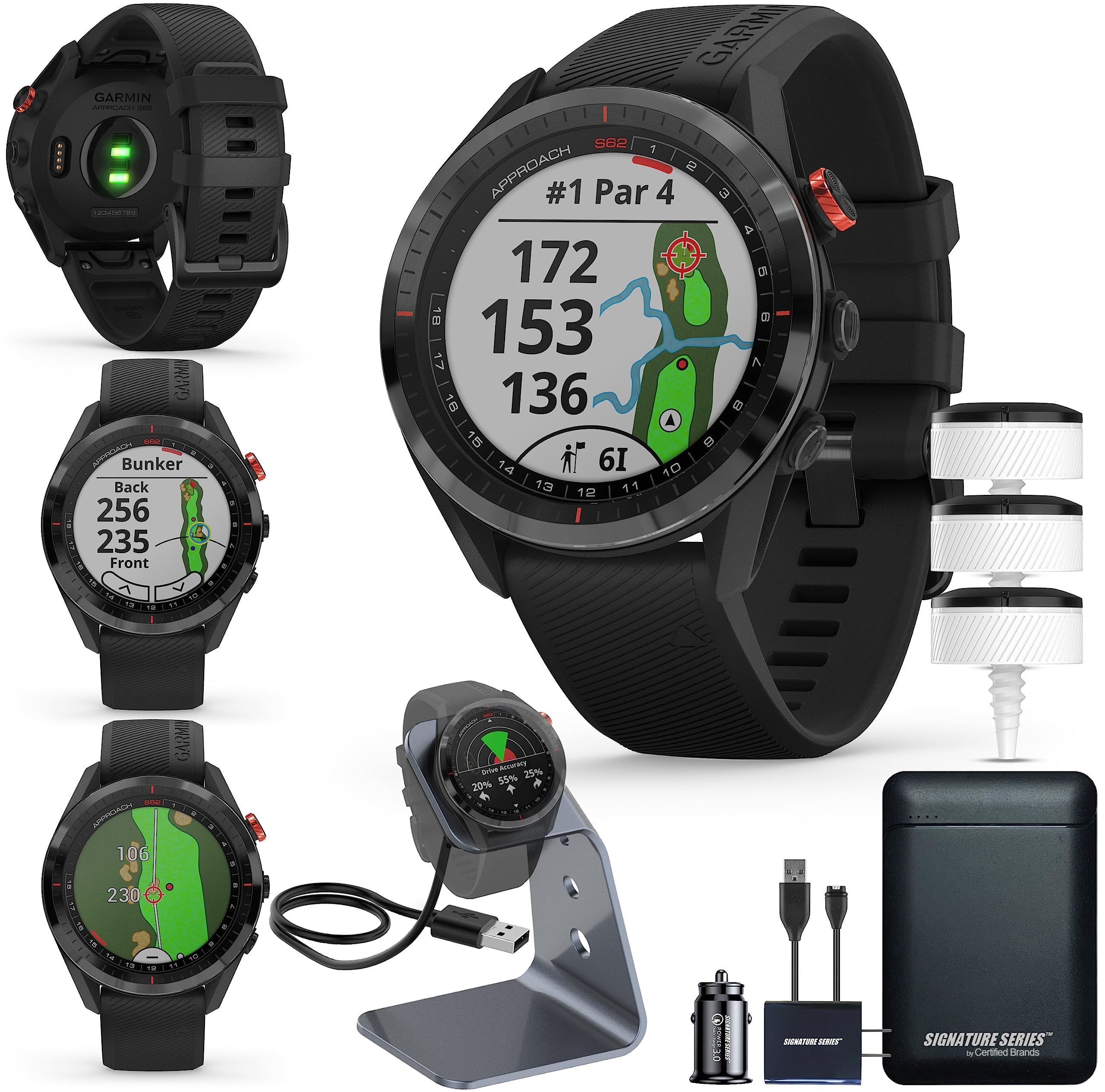 GARMIN APPROACH S62 CT10 3 SET BLK オマケ多数 7acYo-m41210888214 