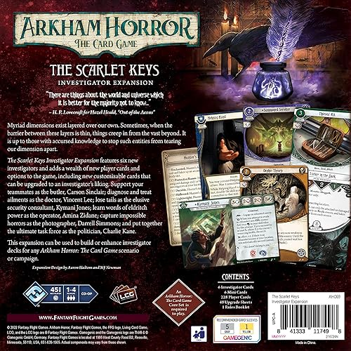 Miniatura 2 de Asmodee Arkham Horror The Card Game The Scarlet Keys INVESTIGATOR EXPANSIÓN - Desbloquea misterios a través de dimensiones, LCG cooperativo, mayores