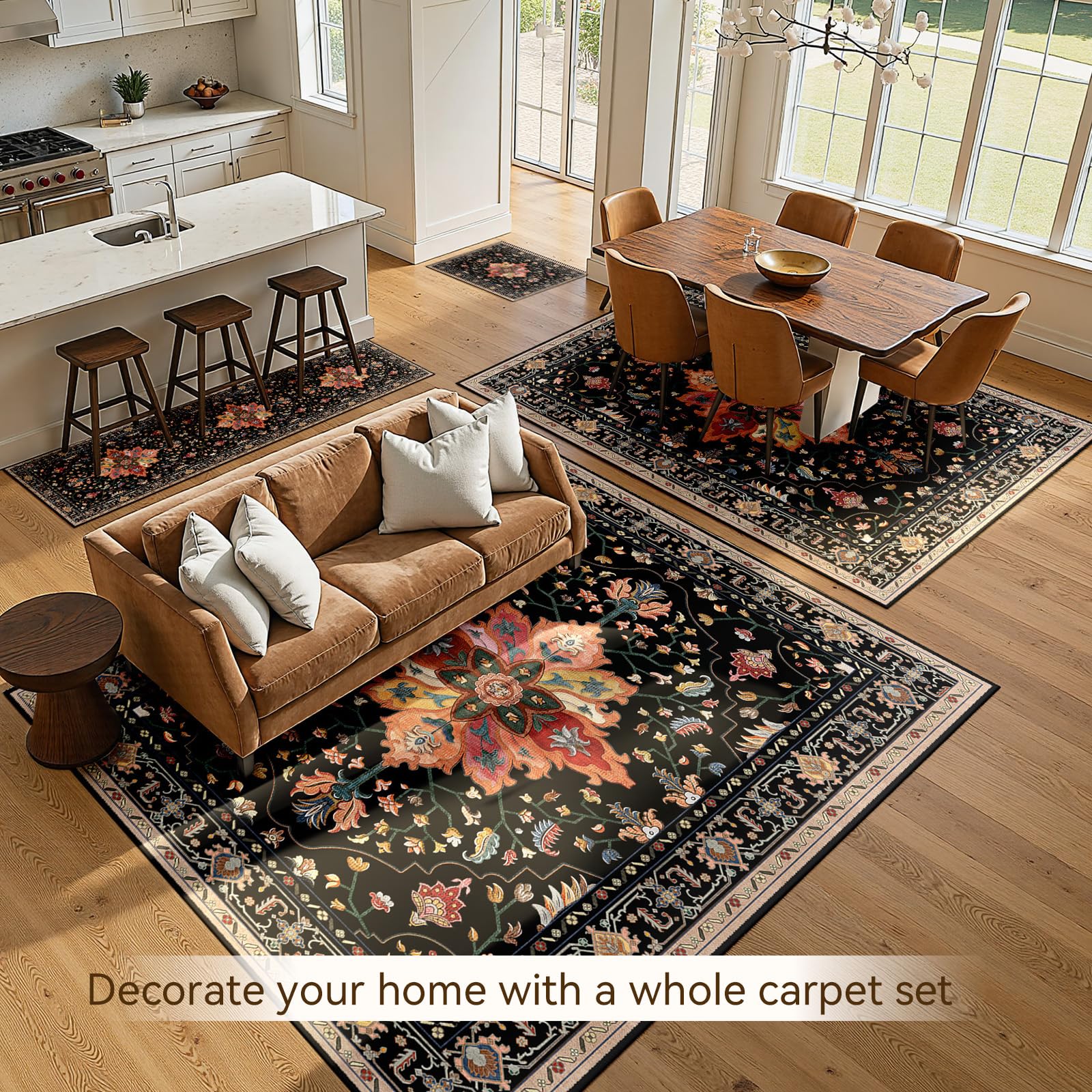 Amazon.com: RELEANY Area Rugs 6'x9' Washable Non-Slip, Floral