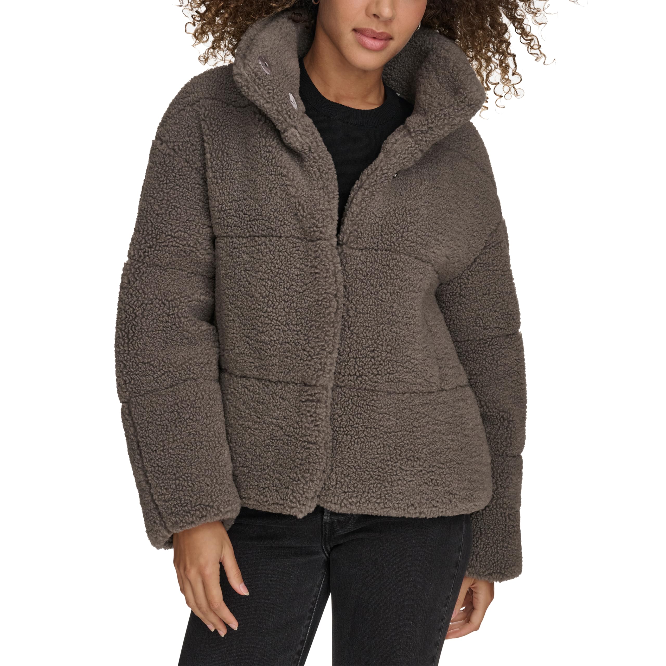 Levi's Women's Shortie Patchwork Quilted Teddy Coat